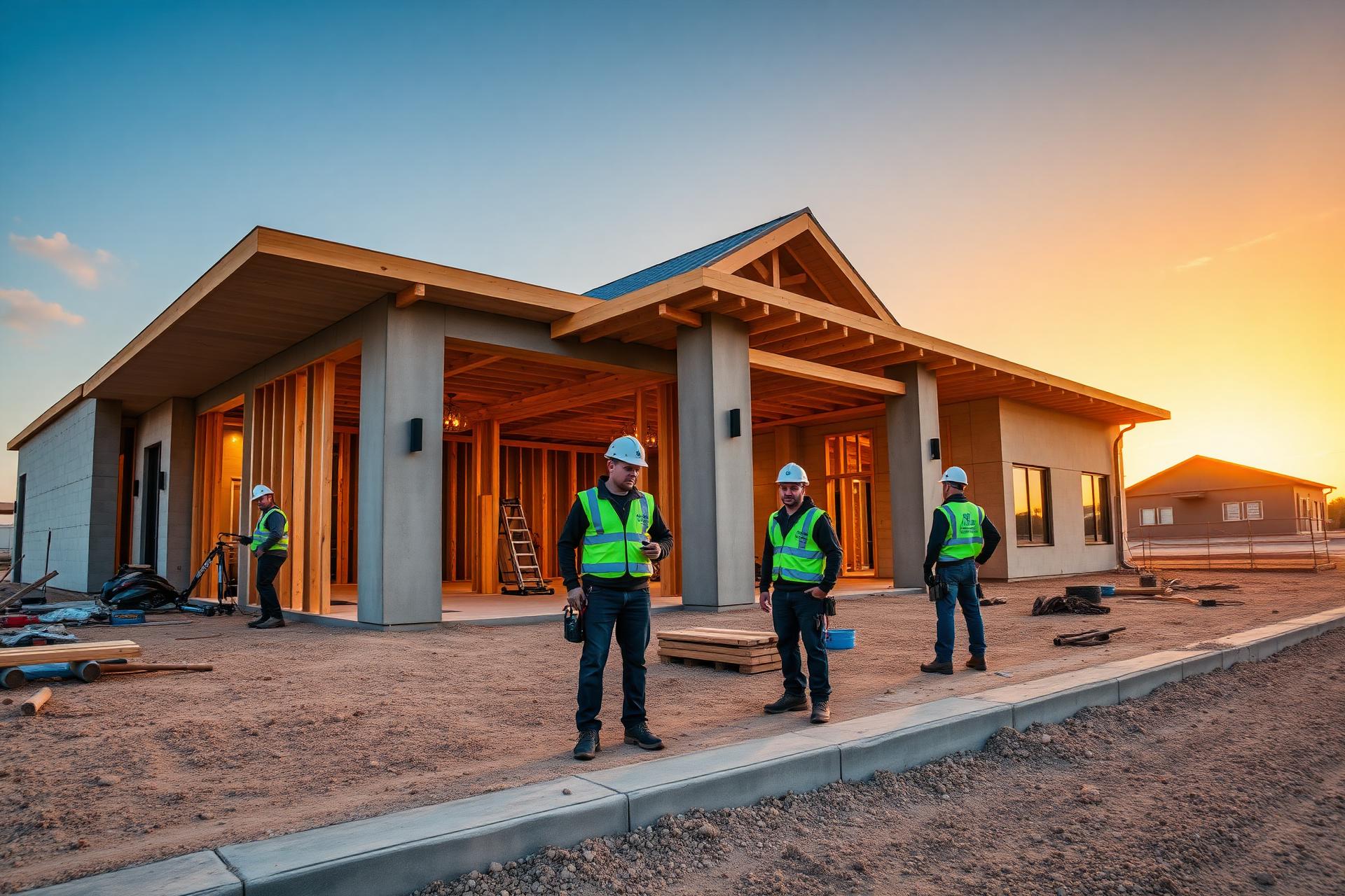 Rex Construction crew at a residential build site in the Rio Grande Valley